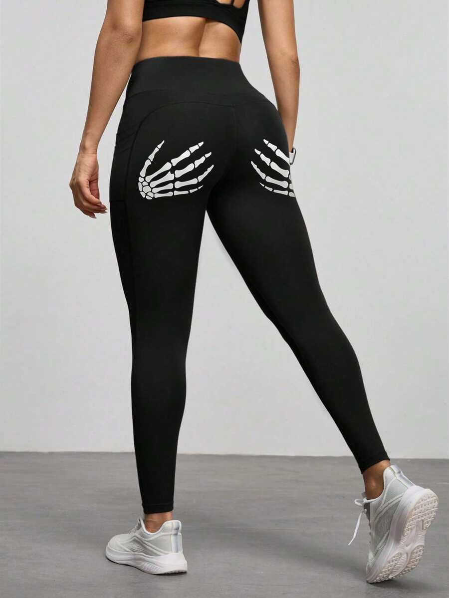 Legging Fitness Feminina com Bolso e Cintura Alta para Yoga