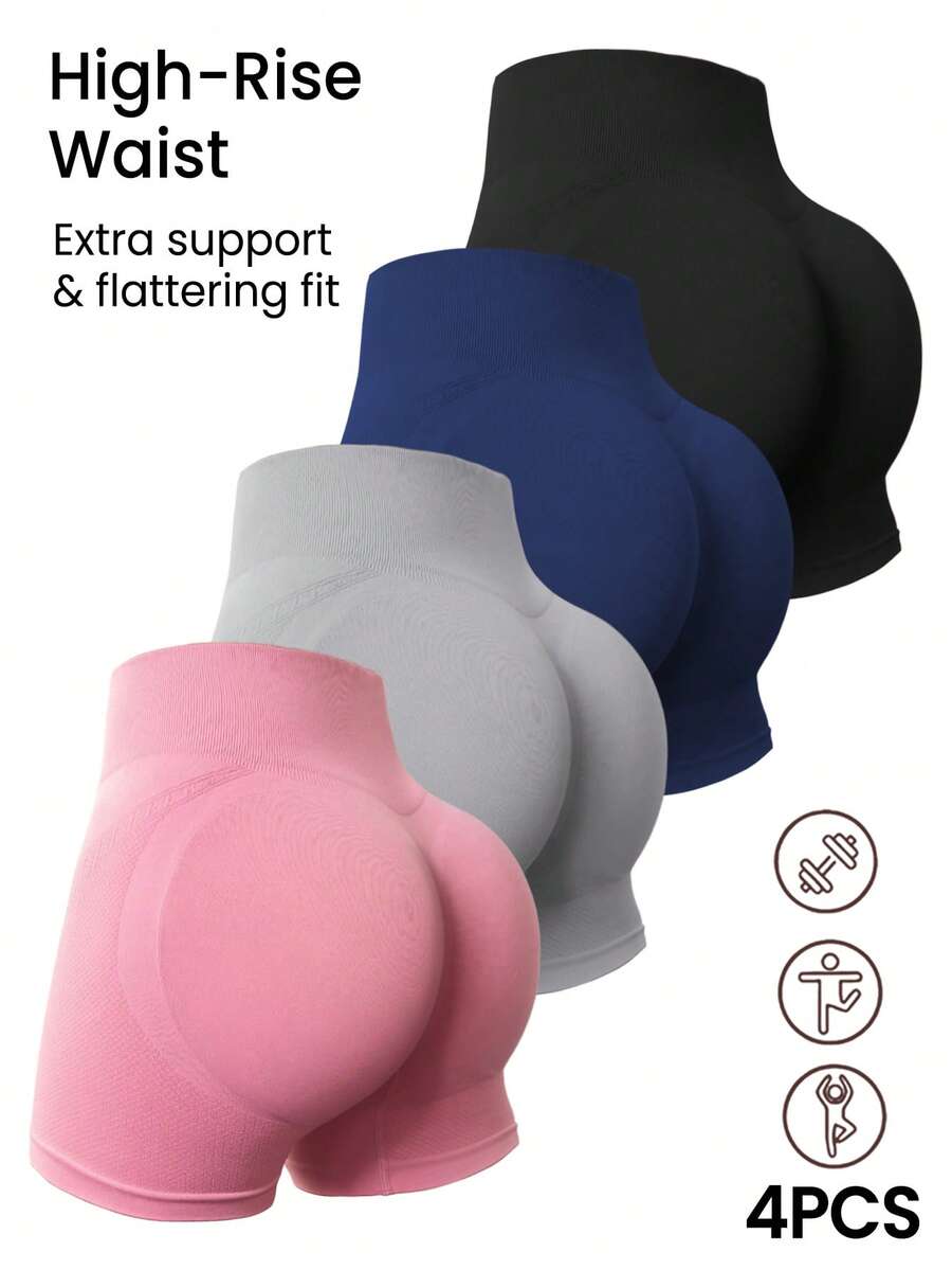 Short Fitness Feminino Sem Costura para Corrida e Treino