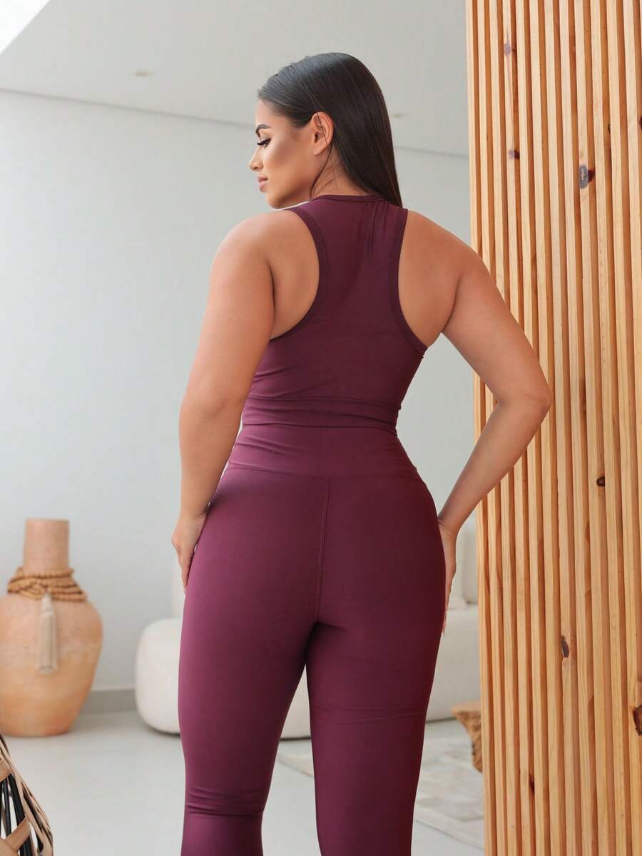 Conjunto Fitness Feminino Premium com Top e Legging de Cintura Alta