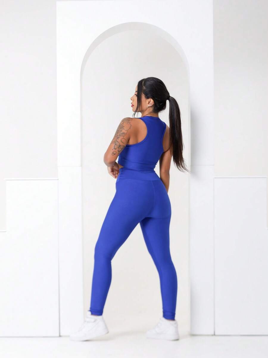 Conjunto Fitness Feminino Premium com Top e Legging de Cintura Alta