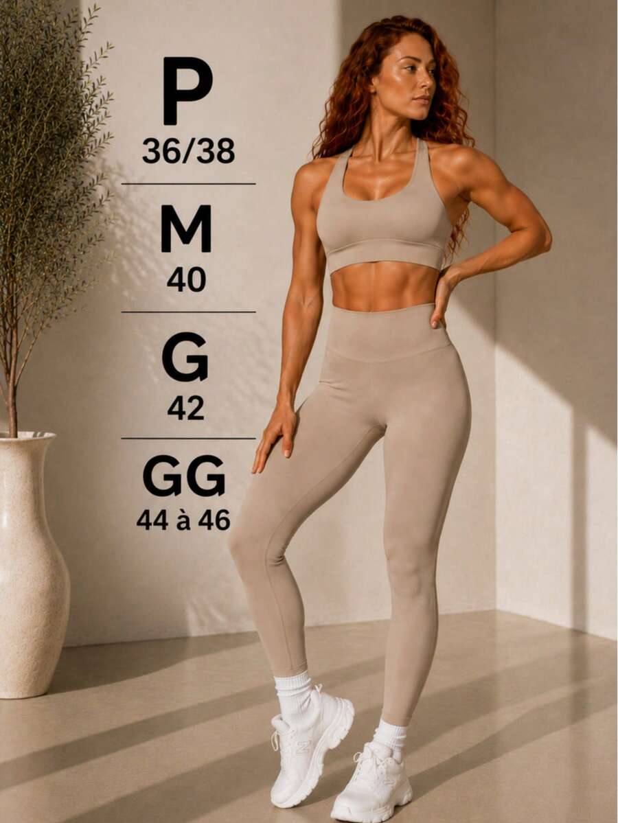 Conjunto Fitness Feminino Premium com Top e Legging de Cintura Alta