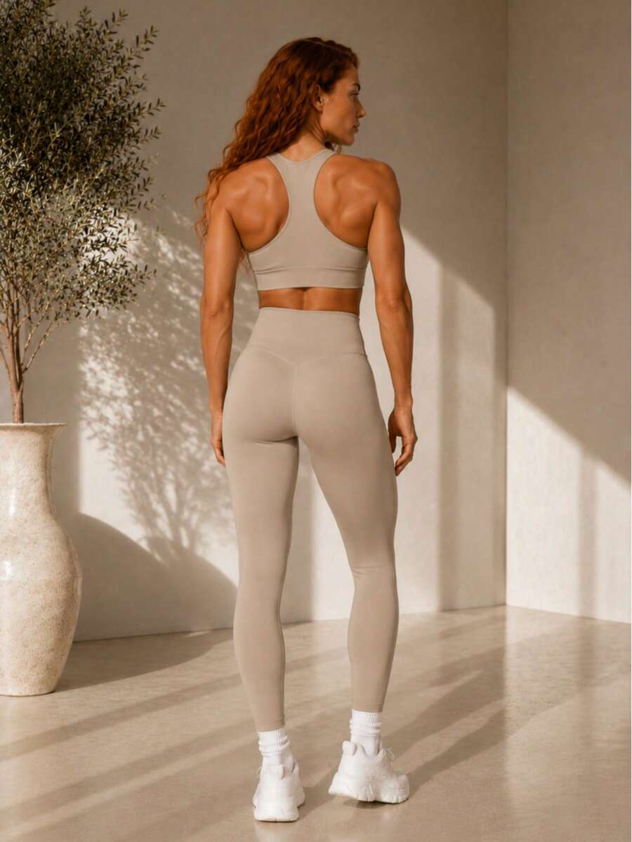 Conjunto Fitness Feminino Premium com Top e Legging de Cintura Alta