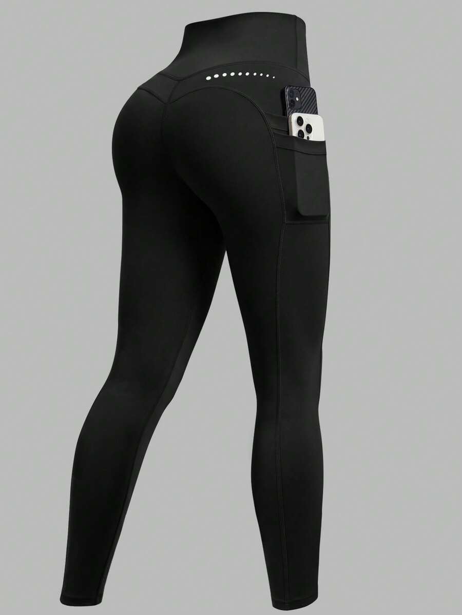 Legging Fitness Feminina com Bolso e Cintura Alta para Yoga