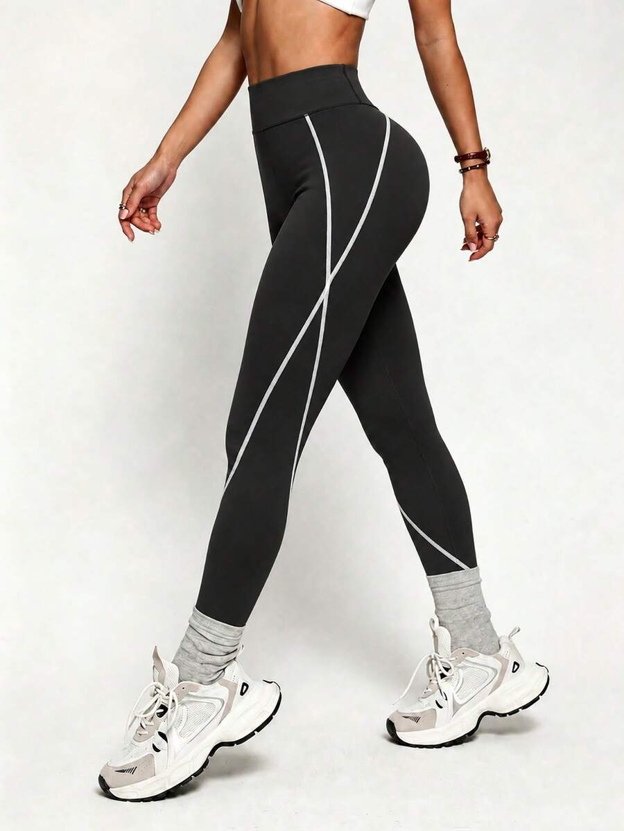 Legging Fitness Feminina com Bolso e Cintura Alta para Yoga